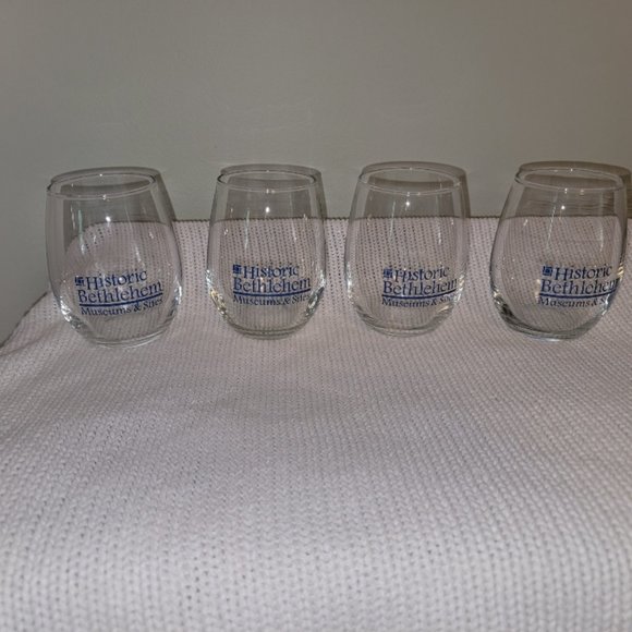 Historic Bethlehem Stemless Wine Glasses Set of 4 - Picture 1 of 5